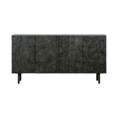 SIDEBOARD ABSTRACT CARVING BLACK 160 - CABINETS, SHELVES